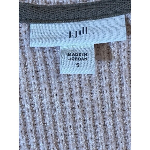J Jill Sweater Pullover Henley V-Neck Long Sleeve Button Front Waffle Pink SZ S - Picture 12 of 12